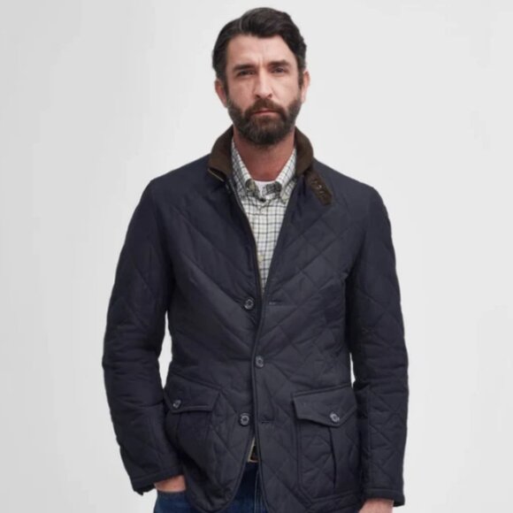 BARBOUR LUTZ Men's Quilted Jacket in Navy MSRP$380 Rugged & Sophisticated - Picture 10 of 16